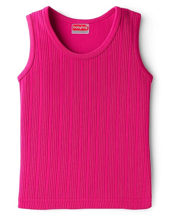 Babyhug Knit Full Sleeves Solid Thermal Set With Vest - Dark Pink