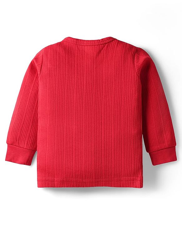 Babyhug Cotton Knit Full Sleeves Solid Coloured Pullover Vests Pack Of 2 - Red & Navy Blue