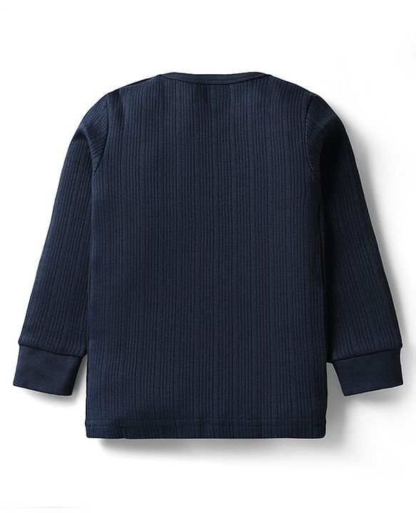 Babyhug Cotton Knit Full Sleeves Solid Coloured Pullover Vests Pack Of 2 - Red & Navy Blue