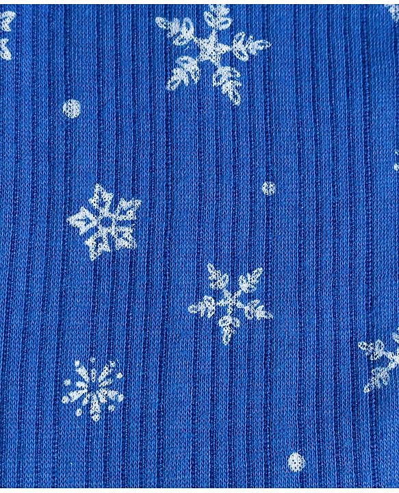 Babyhug Knit Full Sleeves Thermal Inner Wear Set With Star Print - Blue