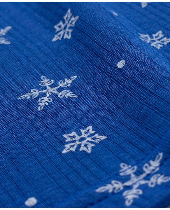 Babyhug Knit Full Sleeves Thermal Inner Wear Set With Star Print - Blue