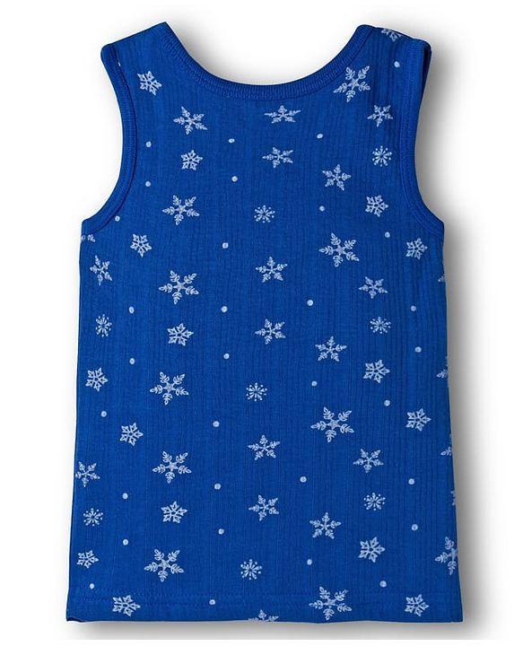 Babyhug Knit Full Sleeves Thermal Inner Wear Set With Star Print - Blue