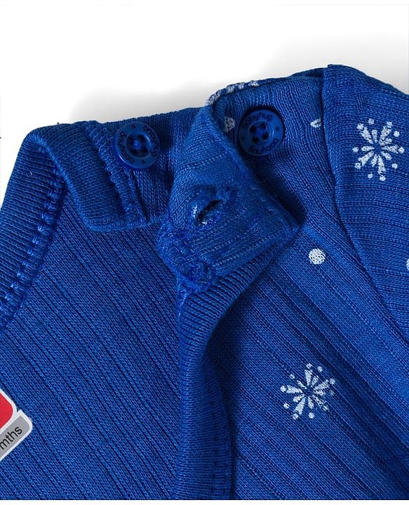 Babyhug Knit Full Sleeves Thermal Inner Wear Set With Star Print - Blue