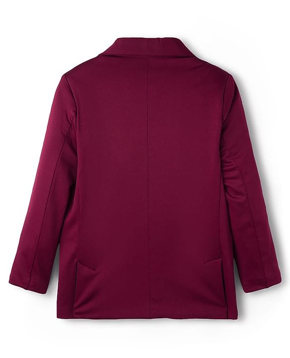 Pine Kids Knit Full Sleeves Solid Blazer - Wine
