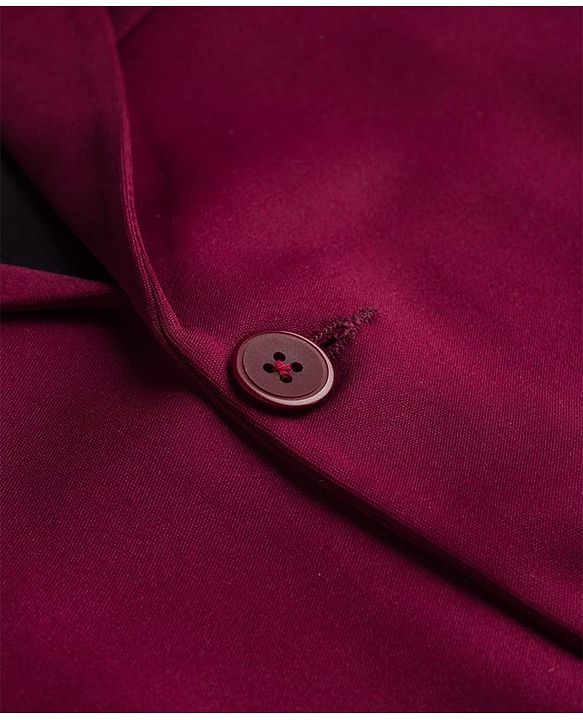 Pine Kids Knit Full Sleeves Solid Blazer - Wine