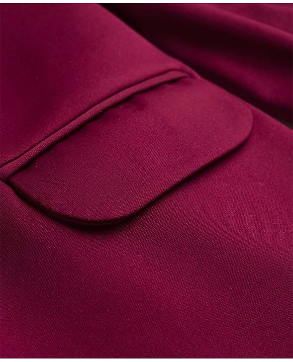 Pine Kids Knit Full Sleeves Solid Blazer - Wine