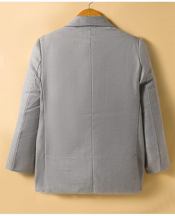 Pine Kids Full Sleeves Solid Color Party Blazer -Grey