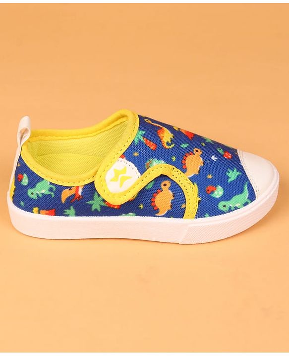 Cute Walk by Babyhug Velcro Closure Casual Shoes with Dino Print - Blue