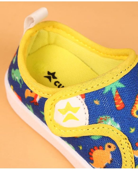 Cute Walk by Babyhug Velcro Closure Casual Shoes with Dino Print - Blue