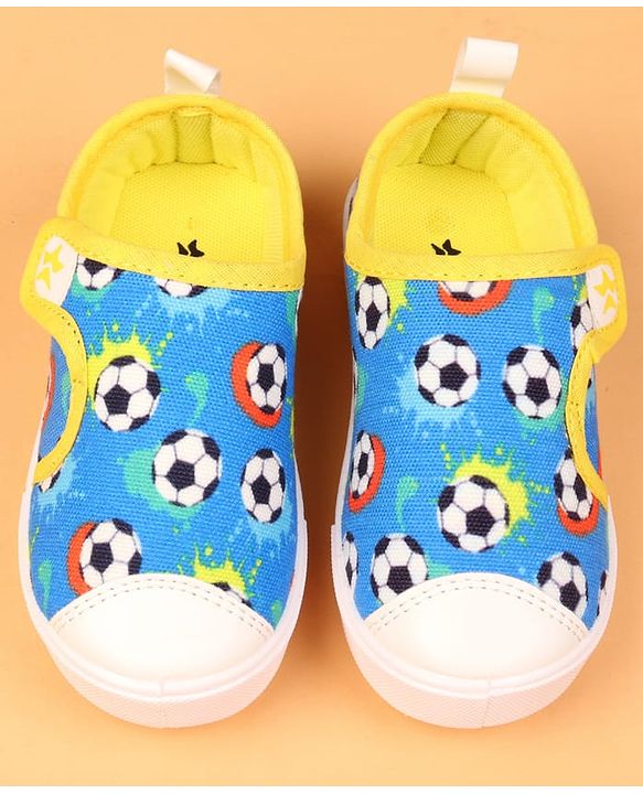 Cute Walk by Babyhug Velcro Closure Casual Shoes with Ball Print - Blue