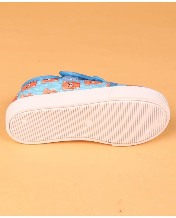 Cute Walk by Babyhug Velcro Closure Casual Shoes with Bear Print - Blue