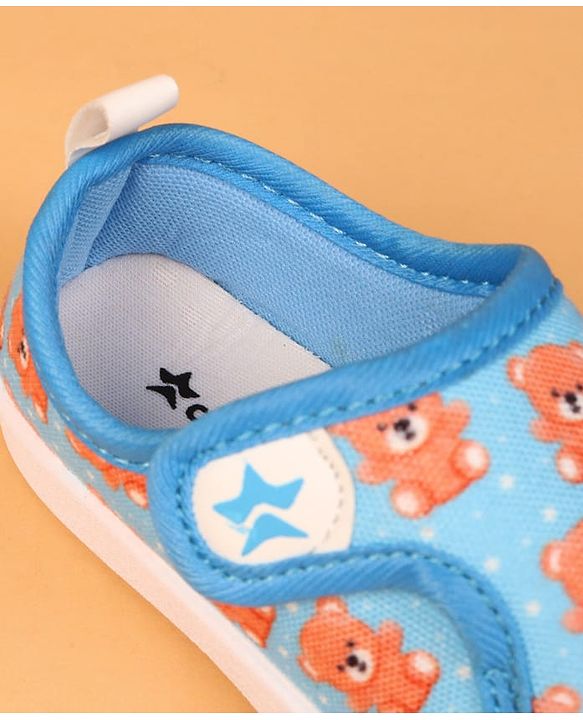 Cute Walk by Babyhug Velcro Closure Casual Shoes with Bear Print - Blue