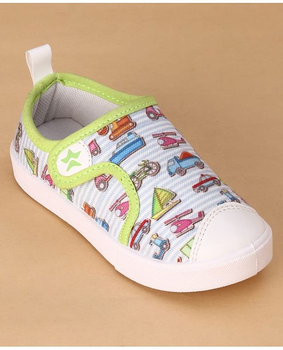 Cute Walk by Babyhug Velcro Closure Casual Shoes with Vehicle Print - Multicolor