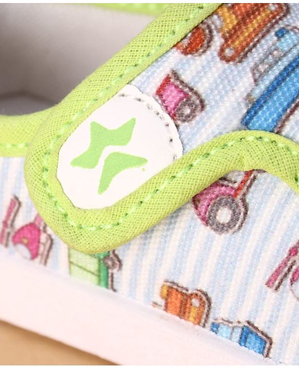 Cute Walk by Babyhug Velcro Closure Casual Shoes with Vehicle Print - Multicolor