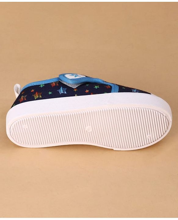 Cute Walk by Babyhug Velcro Closure Casual Shoes with Star Print - Navy Blue