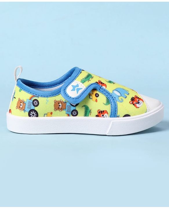 Cute Walk by Babyhug Velcro Closure Casual Shoes with Animal Print - Yellow