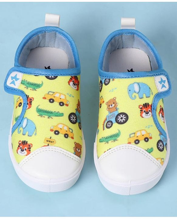 Cute Walk by Babyhug Velcro Closure Casual Shoes with Animal Print - Yellow