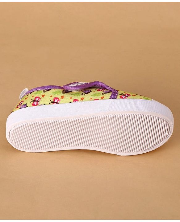 Cute Walk by Babyhug Velcro Closure Casual Shoes With Butterfly Print - Yellow