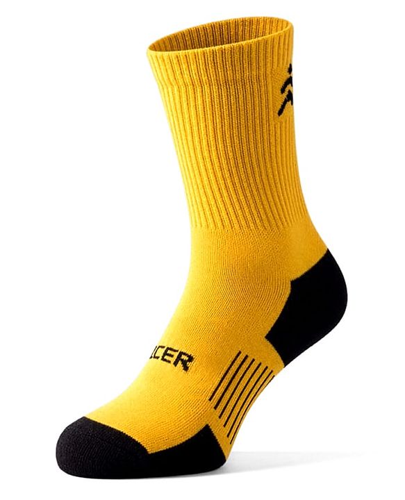 Pine Active Cotton Lycra Knit Terry Breathable Knee Length Football Socks - Yellow