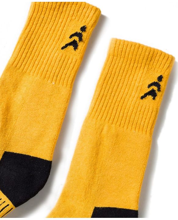 Pine Active Cotton Lycra Knit Terry Breathable Knee Length Football Socks - Yellow