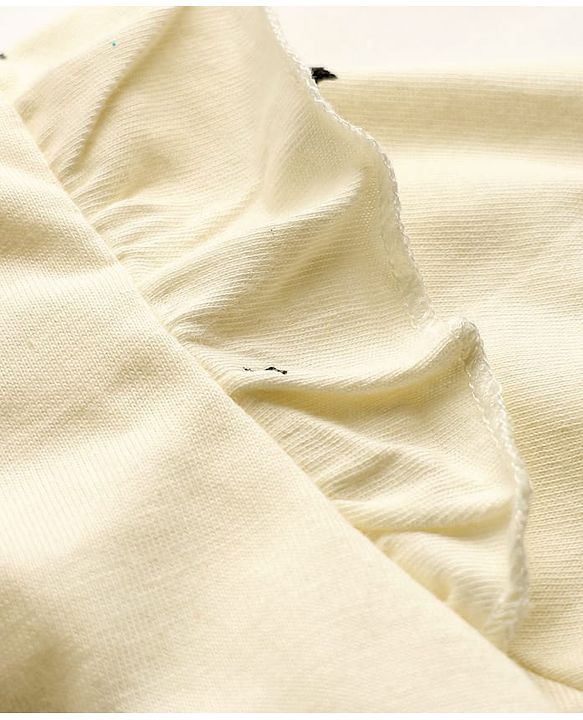 Babyhug 100% Cotton Knit Full Sleeves Top with Star Foil Print & Frill Detailing - Off White