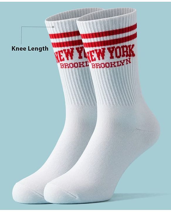 Pine Active Cotton Lycra Knit Terry Breathable Knee Length Football Socks - White