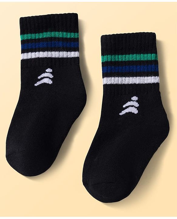 Pine Active Cotton Lycra Knit Terry Breathable Calf Length Athletic Socks Pack of 3 - Multicolor