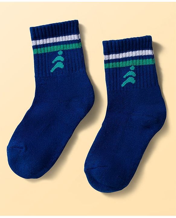 Pine Active Cotton Lycra Knit Terry Breathable Calf Length Athletic Socks Pack of 3 - Multicolor