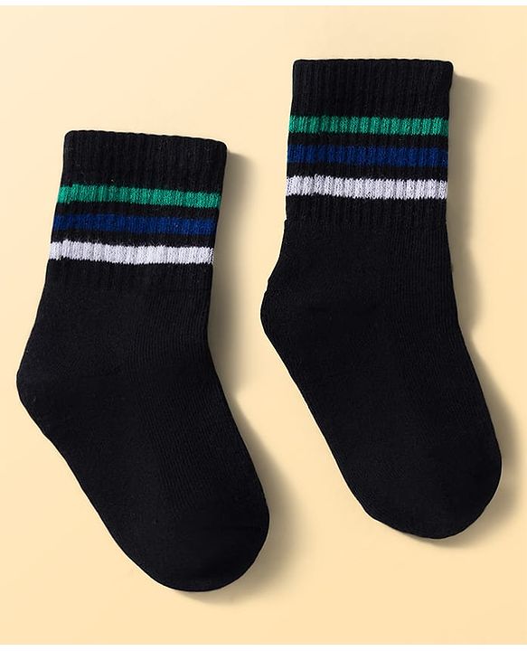 Pine Active Cotton Lycra Knit Terry Breathable Calf Length Athletic Socks Pack of 3 - Multicolor