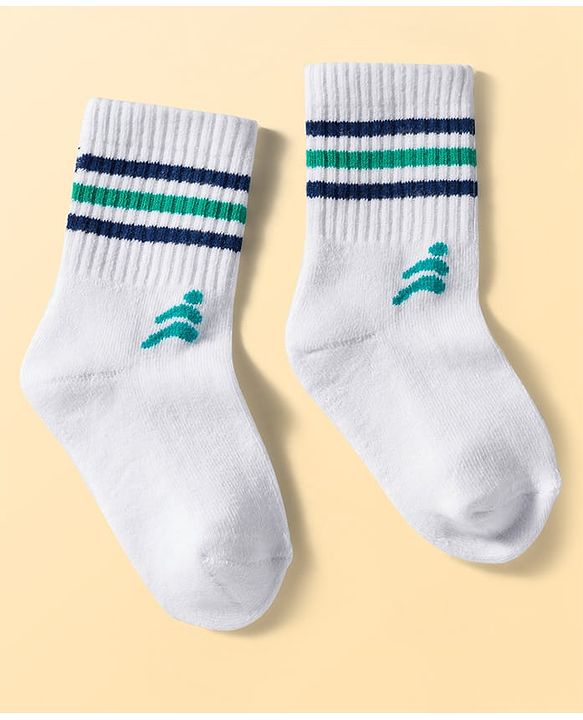 Pine Active Cotton Lycra Knit Terry Breathable Calf Length Athletic Socks Pack of 3 - Multicolor