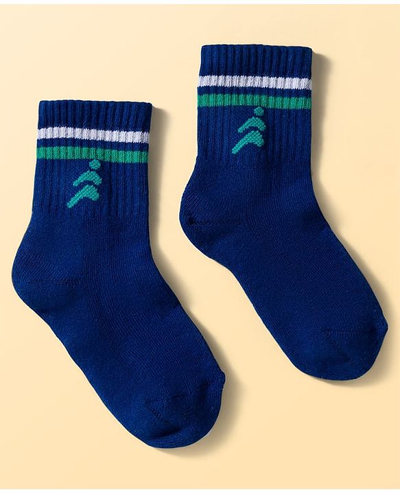 Pine Active Cotton Lycra Knit Terry Breathable Calf Length Athletic Socks Pack of 3 - Multicolor