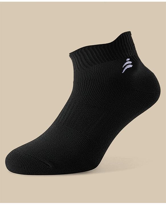Pine Active Cotton Lycra Knit Terry Breathable Ankle Length Athletic Socks Pack of 3 - Multicolor