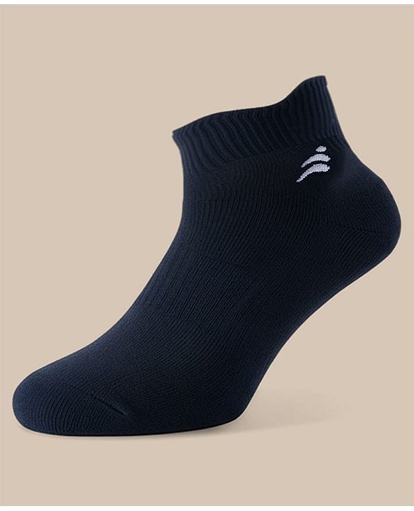 Pine Active Cotton Lycra Knit Terry Breathable Ankle Length Athletic Socks Pack of 3 - Multicolor