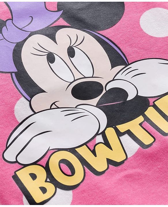 Babyhug Disney Interlock Knit Half Sleeves Onesies with Minnie Mouse & Family Graphics Pack of 3 - White Purple & Pink