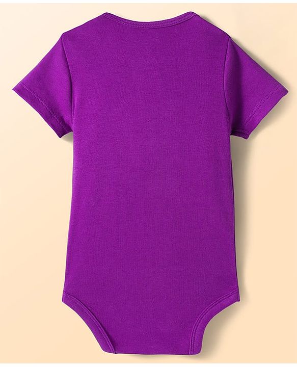 Babyhug Disney Interlock Knit Half Sleeves Onesies with Minnie Mouse & Family Graphics Pack of 3 - White Purple & Pink