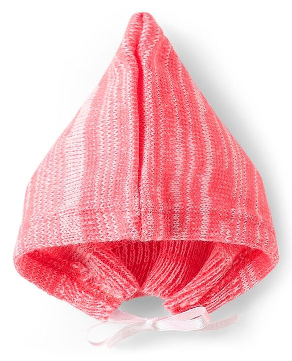 Babyhug Knit Full Sleeves Front Open Solid Coloured Sweater Set With Cap & Booties - Pink