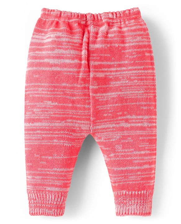 Babyhug Knit Full Sleeves Front Open Solid Coloured Sweater Set With Cap & Booties - Pink