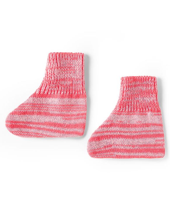 Babyhug Knit Full Sleeves Front Open Solid Coloured Sweater Set With Cap & Booties - Pink
