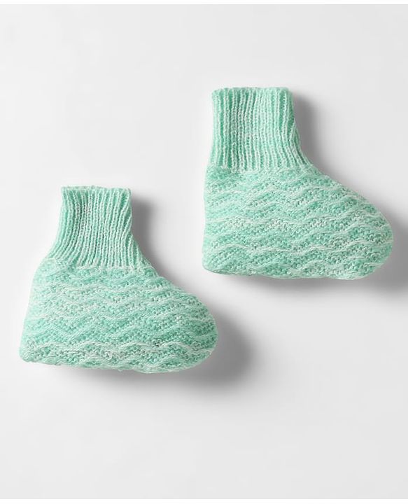 Babyhug Knit Full Sleeves Solid Color Front Open Sweater Set with Cap & Booties - Sea Green