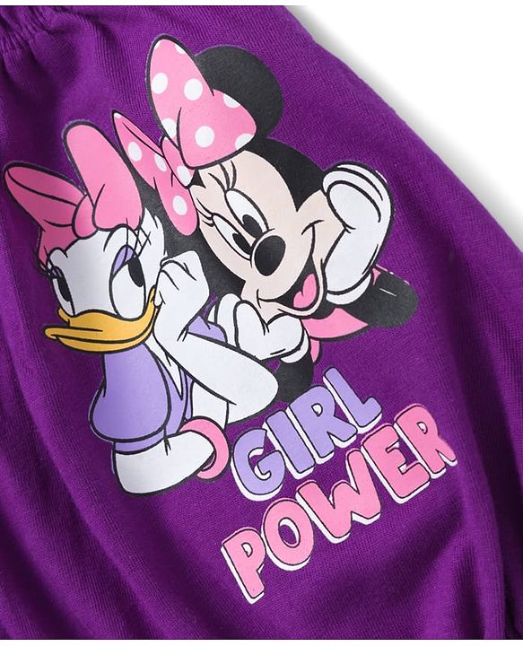 Babyhug Disney Single Jersey Knit Bloomers With Minnie Mouse & Family Print Pack of 3 - Pink Purple & White