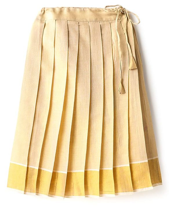 Babyhug South Cotton Woven Sleeveless Choli & Pleated Lehenga Set With Embroidery & Frill Detailing - Off-White