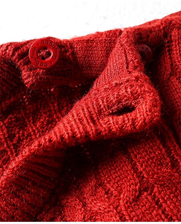 Babyhug Knit Full Sleeves Pullover Sweater with Cable Knit Design & Patch Detailing - Rust Orange