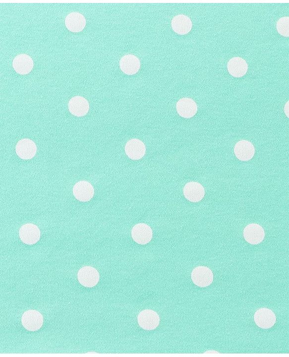 Babyhug Cotton Interlock Knit Hooded Wrapper with Polka Dots Print L 76 x B 71.5 cm - Green