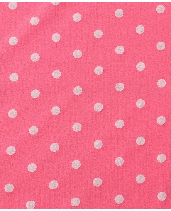 Babyhug Cotton Interlock Knit Hooded Wrapper with Polka Dots Print L 76 x B 71.5 cm - Pink