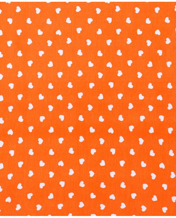 Babyhug Cotton Interlock Knit Hooded Wrapper with Heart Print L 75 x B 74 cm - Orange