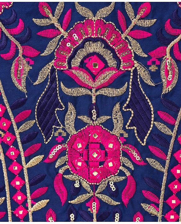 Babyhug Woven Sleeveless Embroidered Choli Lehenga Set with Dupatta - Dark Pink & Blue