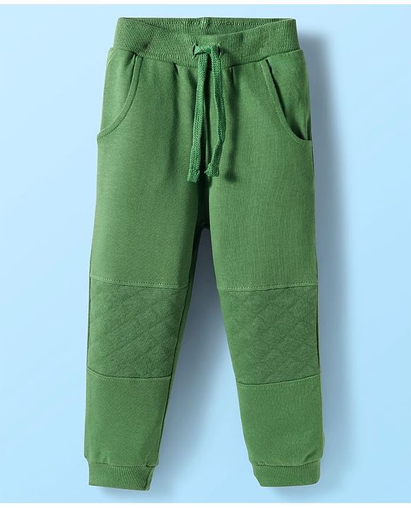 Babyhug Terry Knit Premium Light Gauge Terry Full Sleeves T-Shirt & Lounge Pant Set With Animal Print - Off White & Green