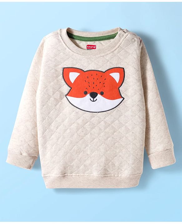 Babyhug Terry Knit Premium Light Gauge Terry Full Sleeves T-Shirt & Lounge Pant Set With Animal Print - Off White & Green