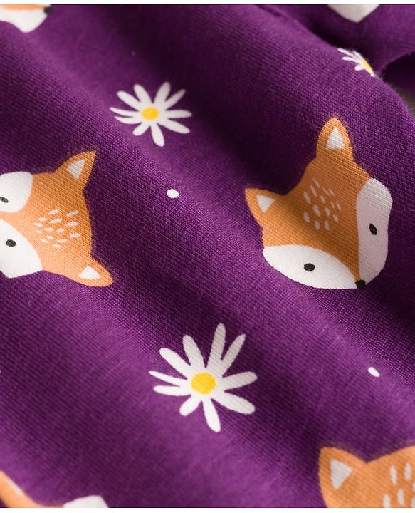 Babyhug Cotton Lycra Knit Full Length Leggings With Animal Floral & Polka Dot Print Pack of 3 - Purple Pink & Lavender