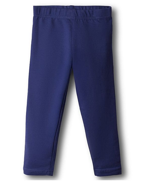 Babyhug Cotton Lycra Knit Full Length Floral Printed Leggings Pack of 3 - Navy Blue Pink & White